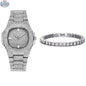 Elevate Your Style with Our Silver Tennis Bracelet and Watch Set - Shopthatapp.ca