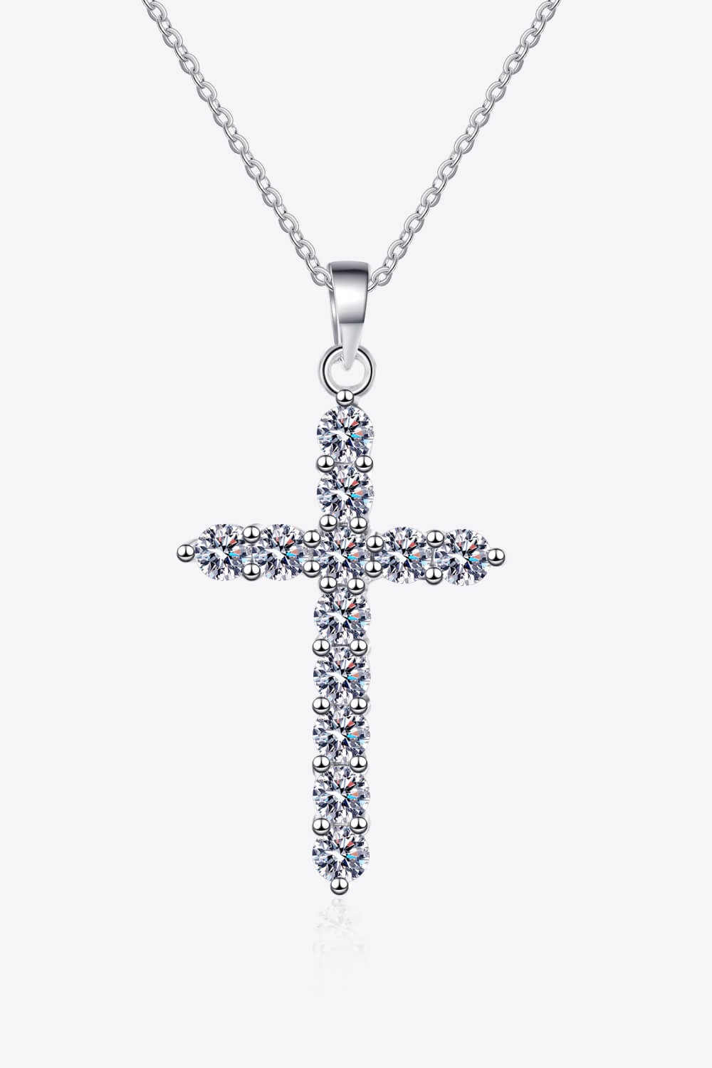 Adored 925 Sterling Silver Cross Necklace with Moissanite - Shopthatapp.ca