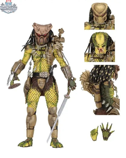Toy Snowman Predator Ultimate Elder Predator action figure with detailed golden angel design, showcasing intricate sculpting and vibrant colors.