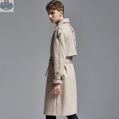 knee Herringbone Coat For Mens - Shopthatapp.ca