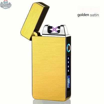 777tech plasma rechargeable electric lighter with metal double arc, USB charging, LED display, touch sensor, windproof and flameless.