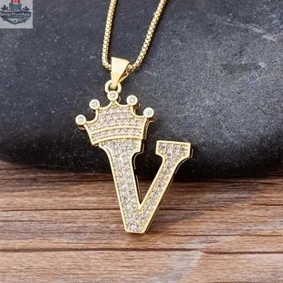 Letter Pendant with Chain - Gold - Shopthatapp.ca