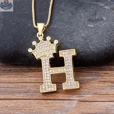 Letter Pendant with Chain - Gold - Shopthatapp.ca