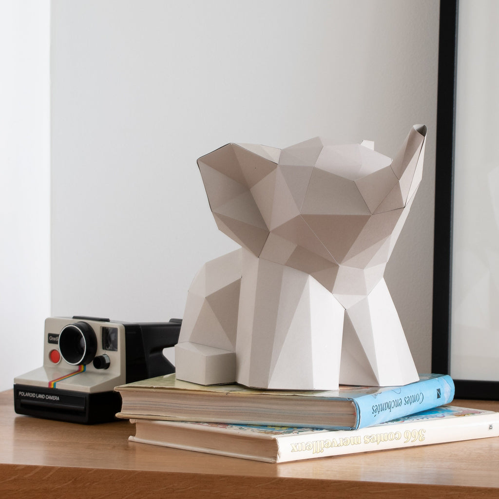 DIY Baby Elephant 3D Origami paper model Kit - Www.Shopthatapp.ca