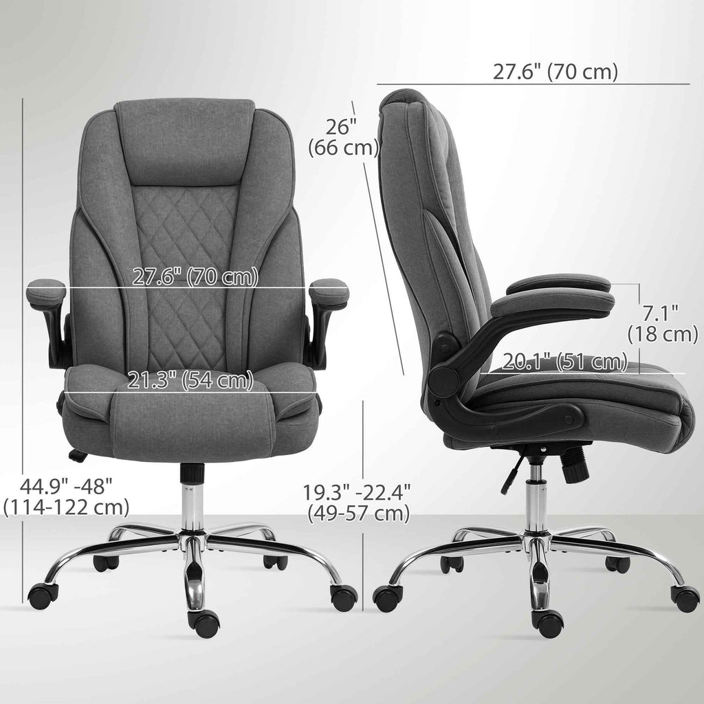Hayden Executive Office Chair with Flip-up Armrest-Dark Grey
