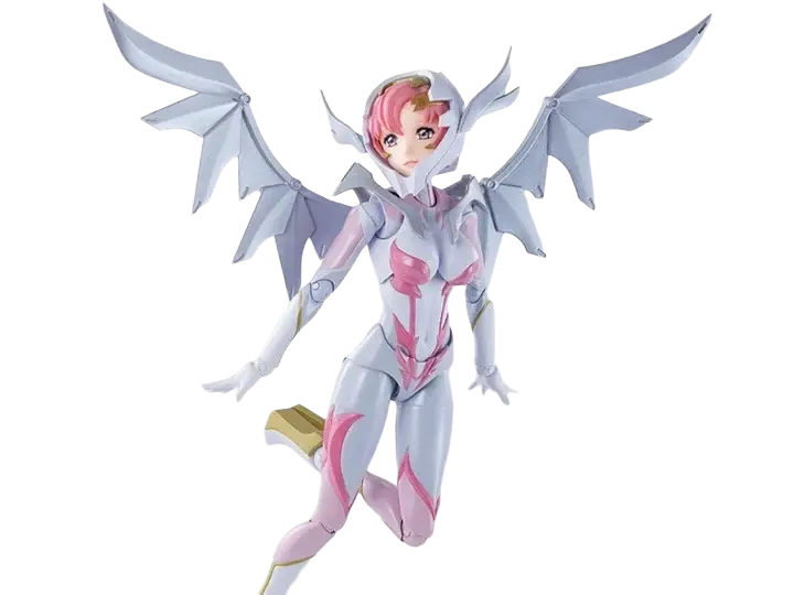 Anime figure of Lacus Clyne in pilot suit from S.H. Figurearts by Hawk Collectibles, showing detailed costume and pose.