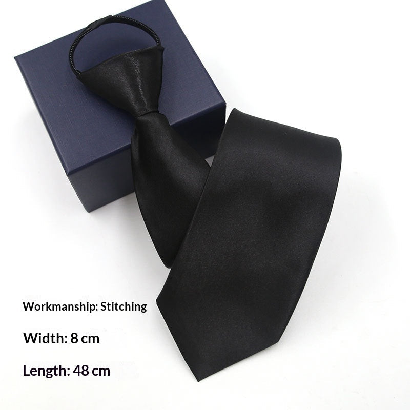 Mens Business Formal Zipper Tie With Blue Stripes
