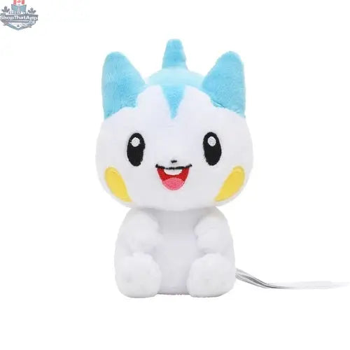 Soft Pachirisu Pokémon fit plush toy by Banana Games & Hobby, showing a cute, cuddly electric squirrel character.