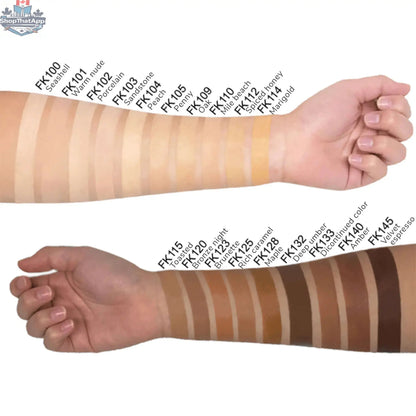 Vegan hydrating foundation Elisabeth 103 by FencyGrace with luminous finish, perfect for a flawless makeup look.