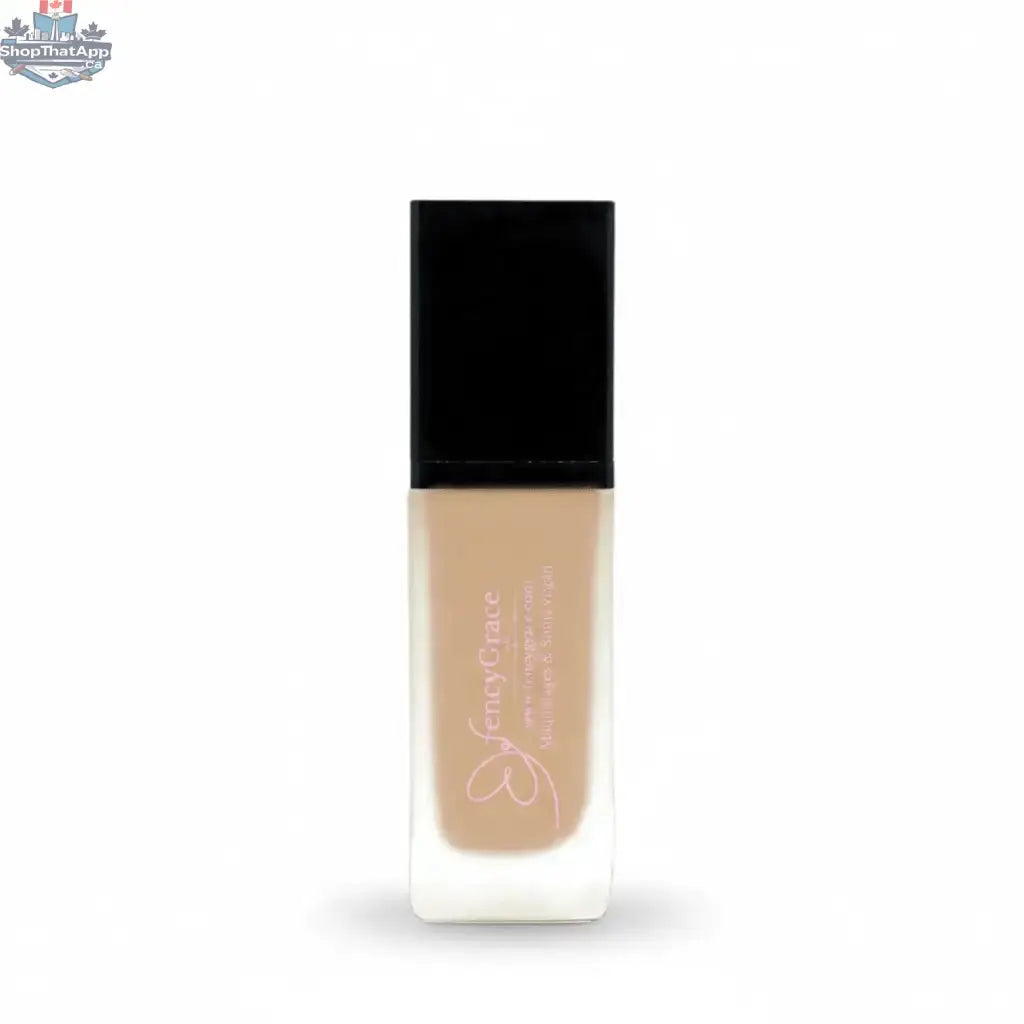 Vegan hydrating foundation FencyGrace Elisabeth 103 with luminous finish, perfect for a radiant, natural makeup look.