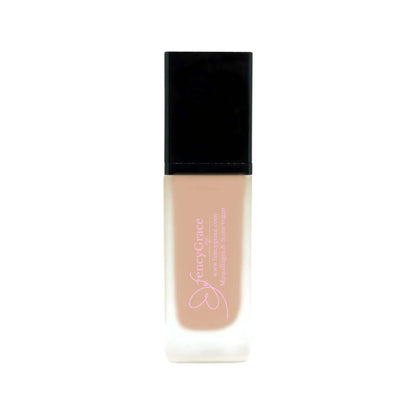 Vegan hydrating foundation by FencyGrace, high-end makeup product for a natural, luminous skin finish.