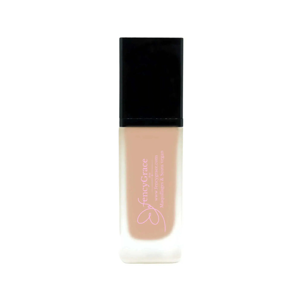 Vegan hydrating foundation FencyGrace Miriam 101, high-end beauty makeup product with smooth skin-tone finish.