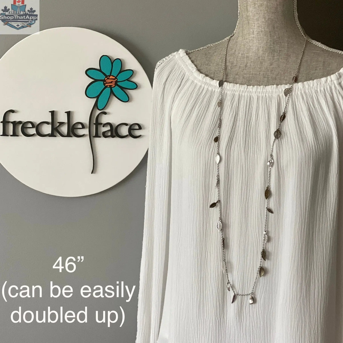 Waterfall Leaf Necklace – Long Layering Chain with Cascading Silver & Mixed Metal Leaves - Shopthatapp.ca