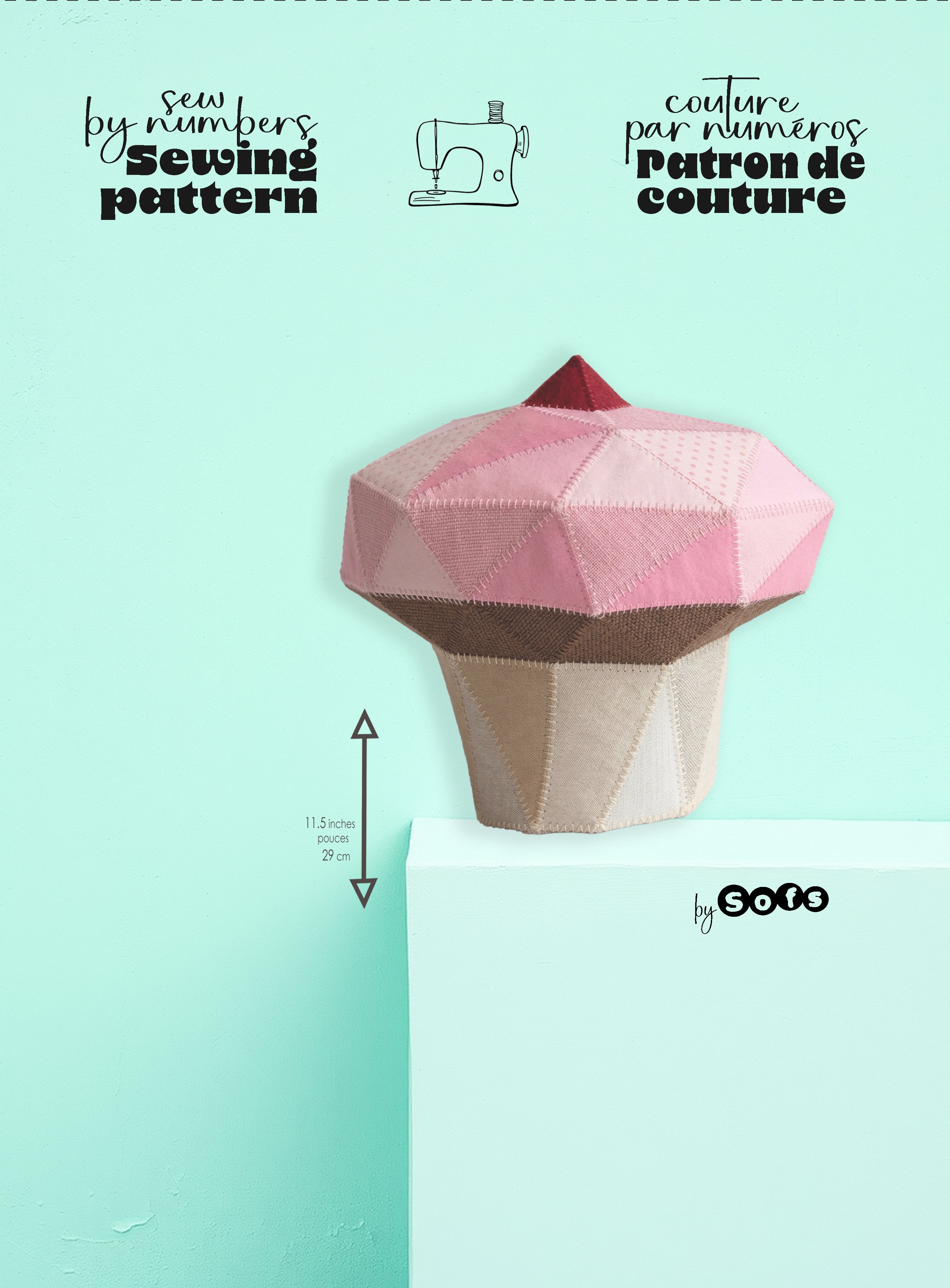 Sewing Patterns Cupcake– Sew by Numbers Plush Pattern - Made in Canada - Www.Shopthatapp.ca