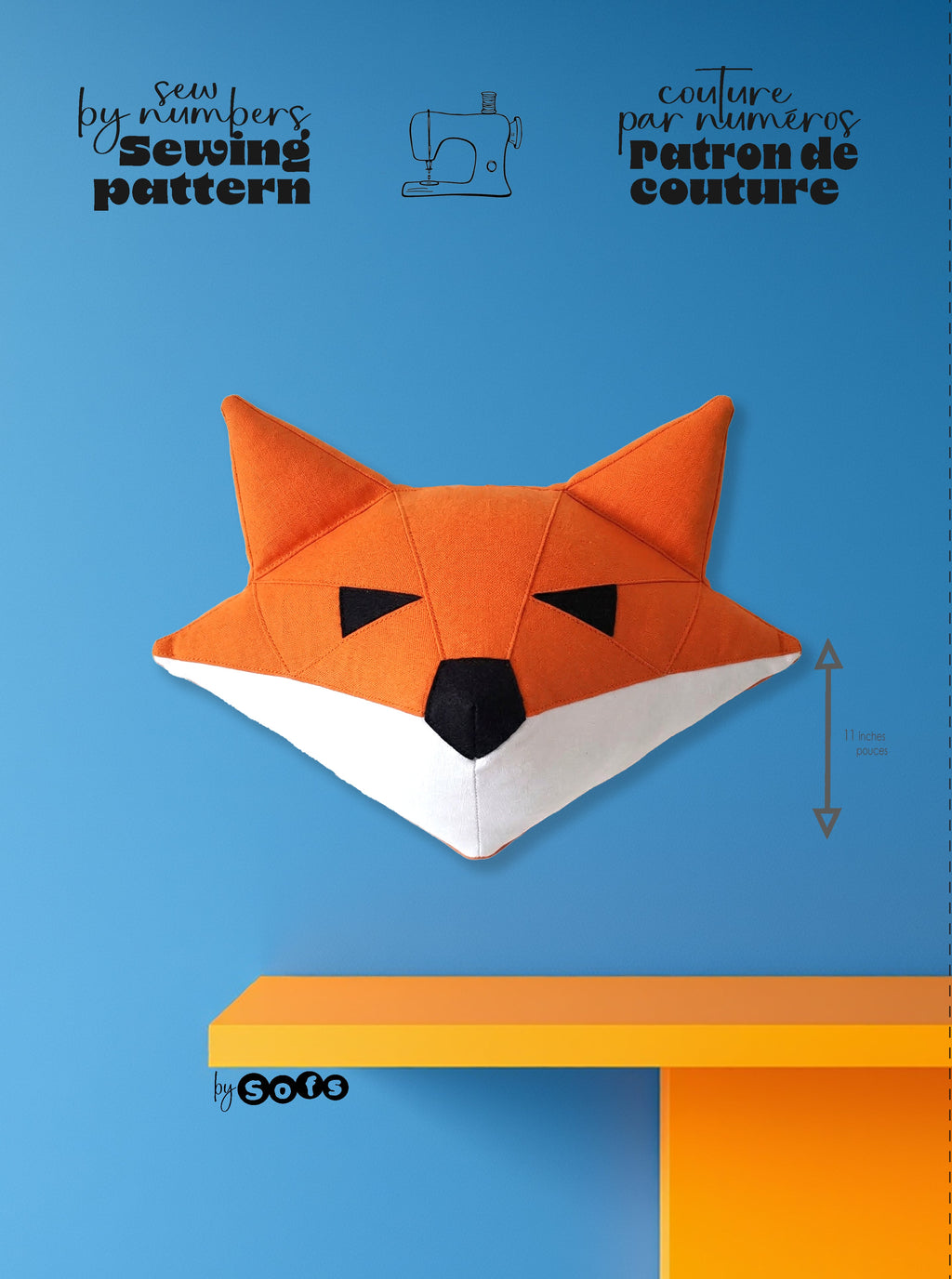 Sewing Patterns Cute Face Fox– Sew by Numbers Plush Pattern - Made in Canada - Www.Shopthatapp.ca
