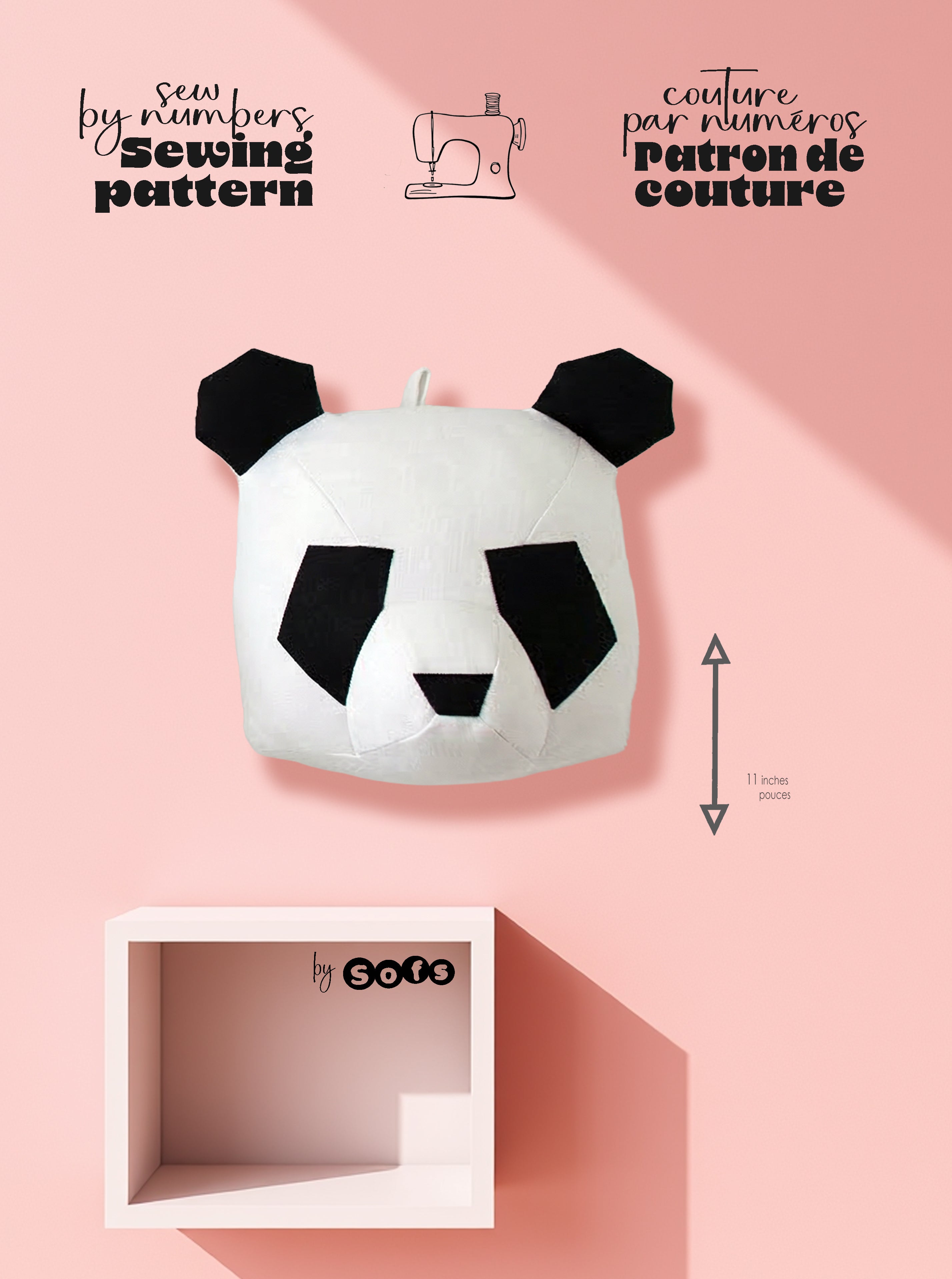 Sewing Patterns Cute Face Panda– Sew by Numbers Plush Pattern - Made in Canada - Www.Shopthatapp.ca