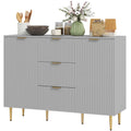 Ellis Modern Kitchen Buffet/Hallway Cabinet with 3 Drawers-Grey