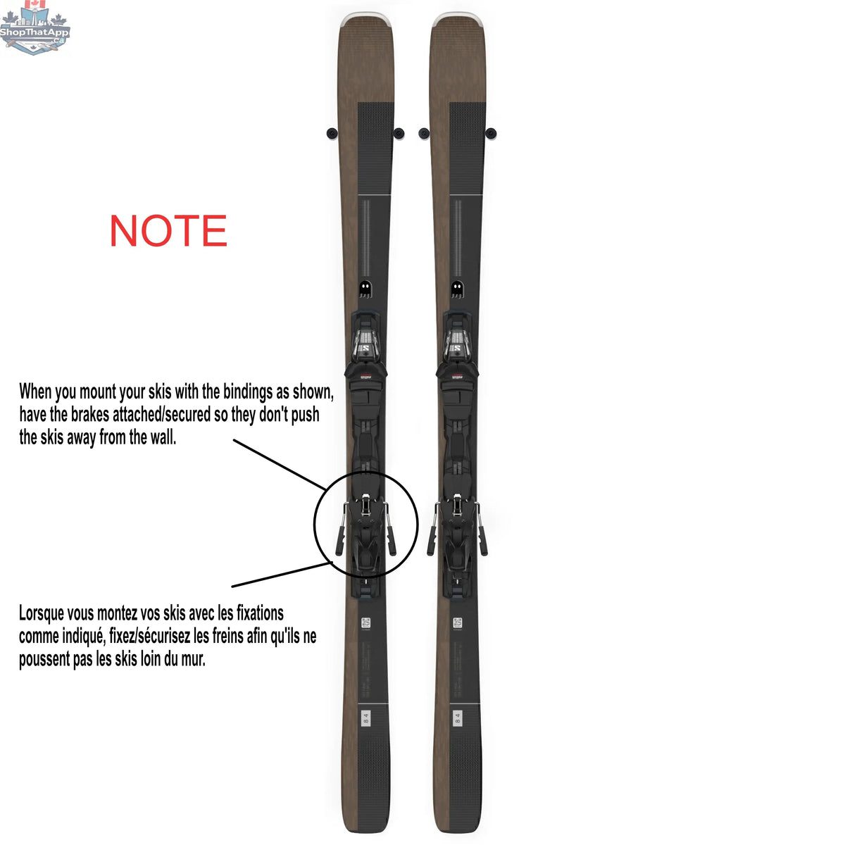 Ghost Mounts Ski Wall Mount Hangers with minimal design and military-grade rubber for secure ski storage on the wall.