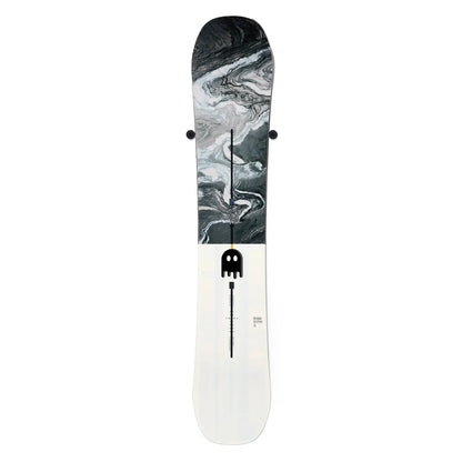 Snowboard wall mount hanger by Ghost Mounts with durable military-grade rubber for secure, minimalist snowboard display.