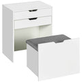 Alice Makeup Vanity Set with Flip Top Mirror-White