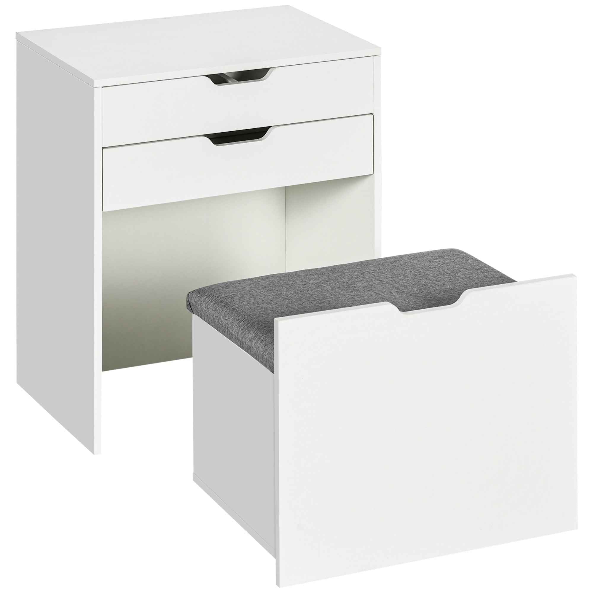 Alice Makeup Vanity Set with Flip Top Mirror-White