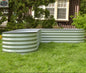 Portable 17-inch tall L-shape Green Experience modular garden bed kit with raised garden beds for outdoor planting.
