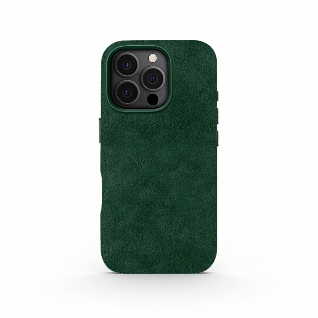Green Alcantara Case For iPhone 16 - Www.Shopthatapp.ca