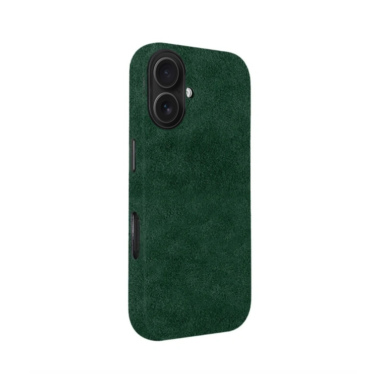 Green Alcantara Case For iPhone 16 - Www.Shopthatapp.ca