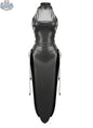 Grey vintage cheongsam lingerie satin and PU leather sexy party dress from MRJCOS, featuring a fitted silhouette and elegant design.