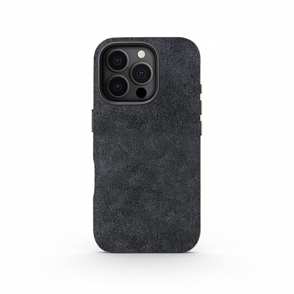 Grey Alcantara Case For iPhone 16 - Www.Shopthatapp.ca