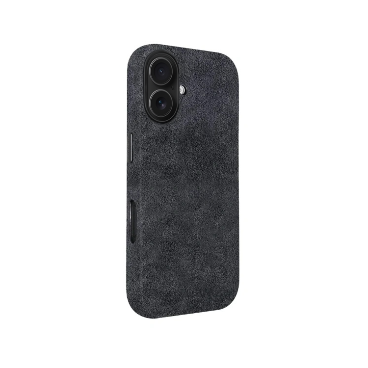 Grey Alcantara Case For iPhone 16 - Www.Shopthatapp.ca