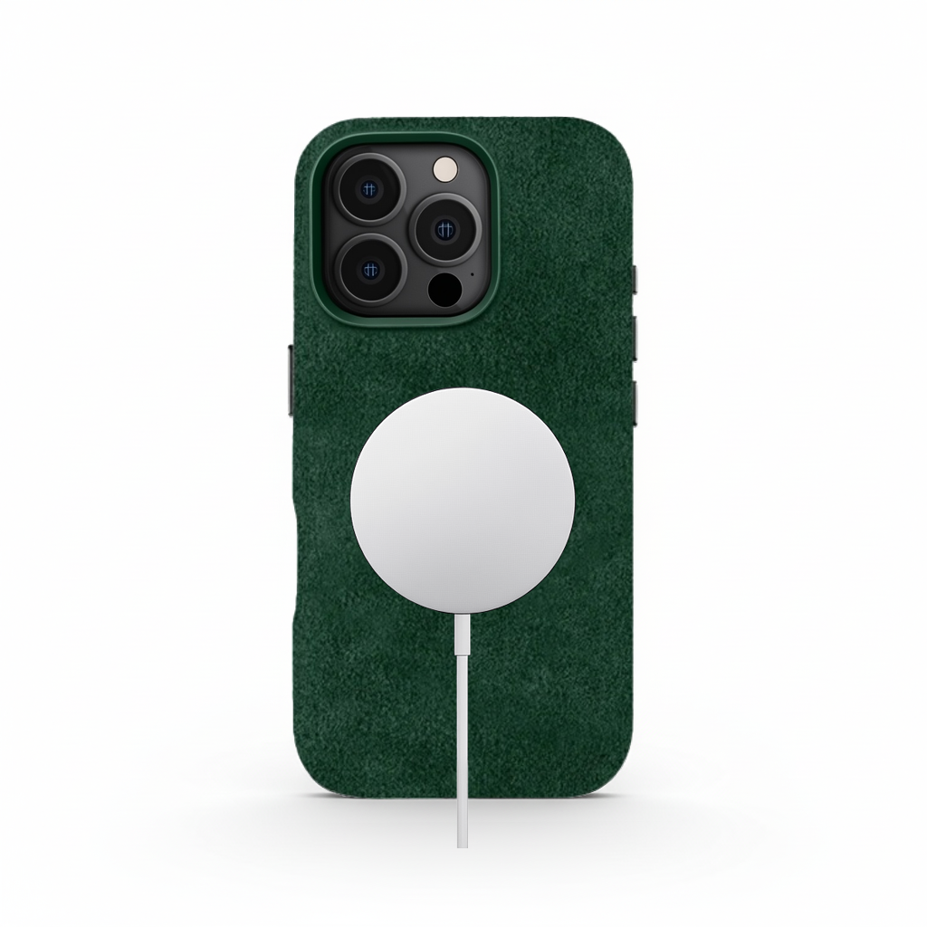 Green Alcantara Case For iPhone 16 Pro - Www.Shopthatapp.ca