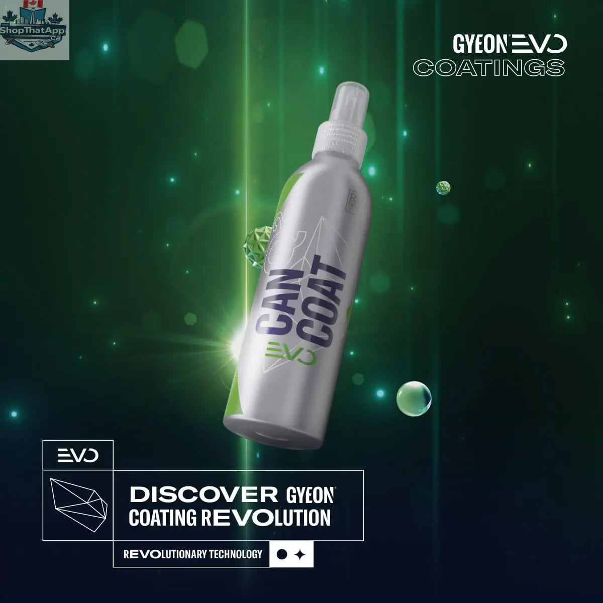 GYEON Q² CanCoat EVO 200ml bottle with black cap, showcasing the car ceramic coating product by CARZILLA.