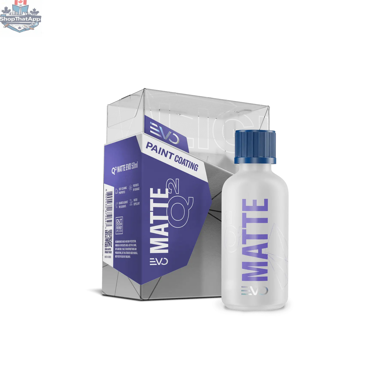 GYEON Q² Matte EVO Lightbox 50ml car coating bottle by CARZILLA, with product packaging and applicator in view.