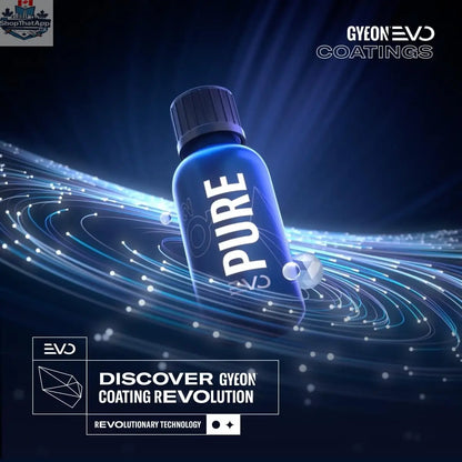 GYEON Q² Pure EVO Lightbox by CARZILLA showing the product in a sleek, illuminated display with reflective surface.