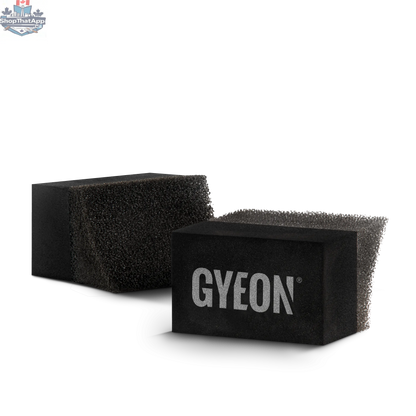 Small GYEON tire applicator by CARZILLA for easy tire care and maintenance, shown with black handle and applicator head.