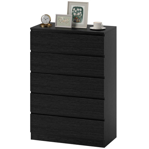 Ali Chest with 5 Drawers for Bedroom and Closets-Black
