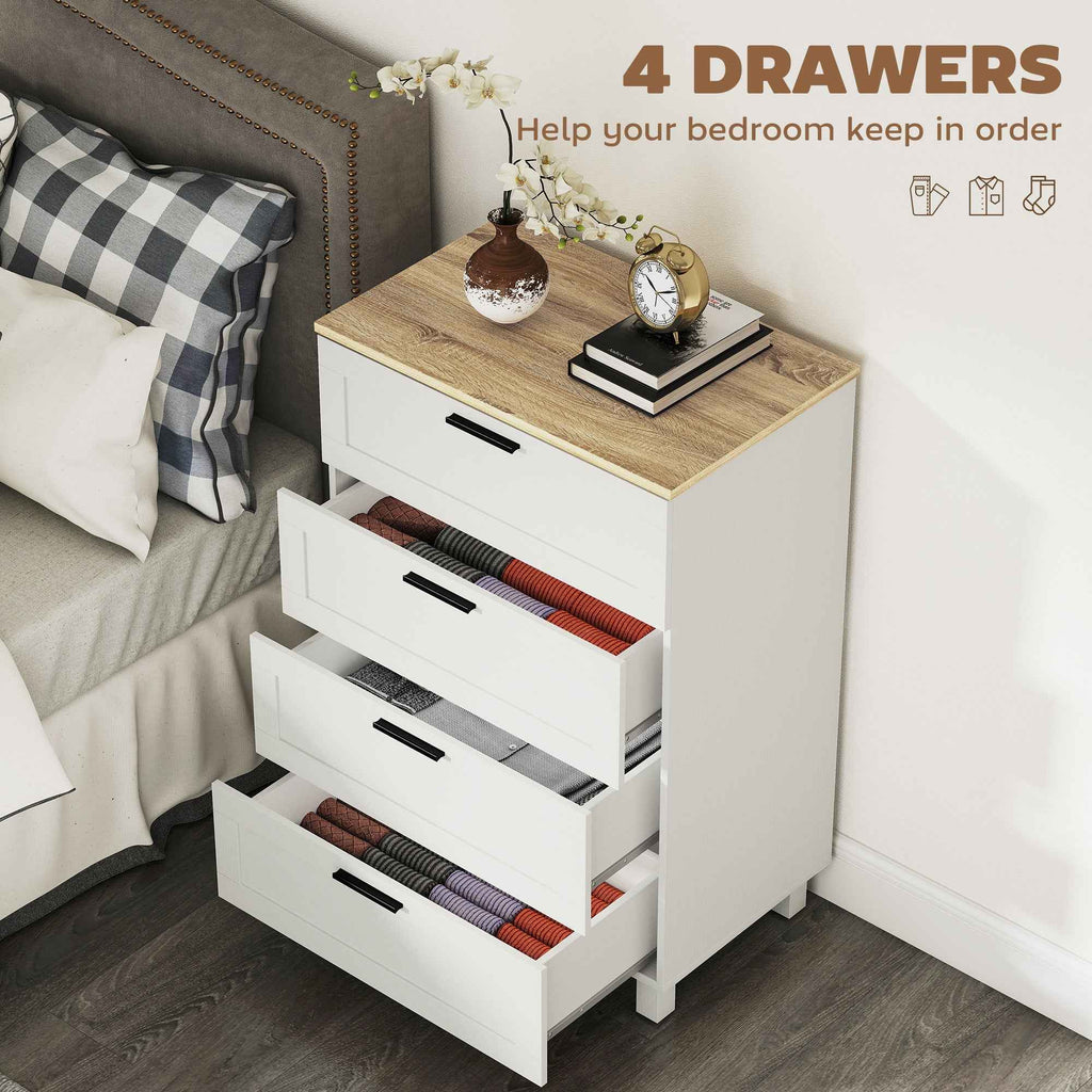 Taylor Chest with 4 Drawers for Bedroom-White