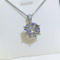 Sterling silver 10 carat moissanite necklace with pendant design, showcasing sparkling gemstone and elegant jewelry craftsmanship
