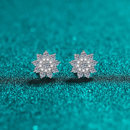 925 sterling silver moissanite earrings with zircon stud design, featuring sparkling gemstone accents and elegant craftsmanship.