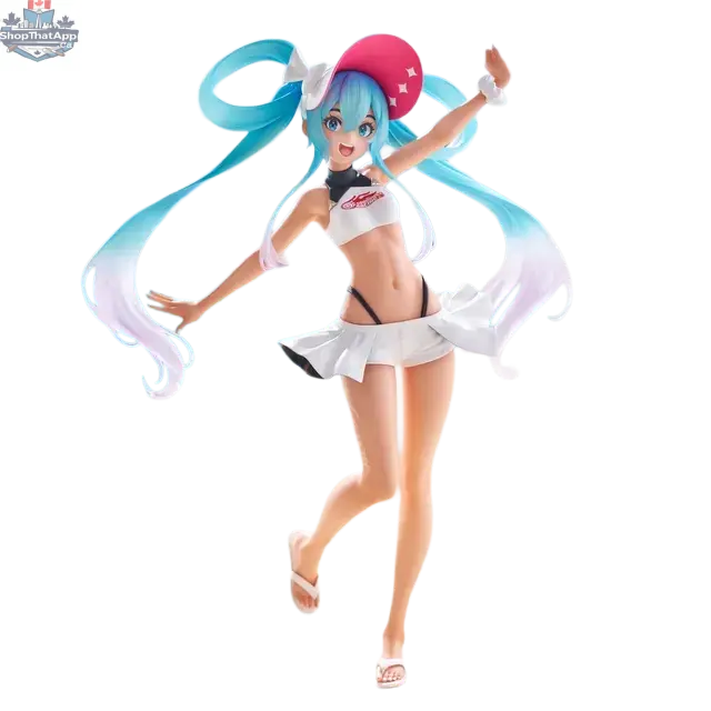 Hatsune Miku Racing Figure 2024 GT Project Trio-Try-iT Summer Holiday Ver by Hawk Collectibles, detailed anime figure with vibrant colors.