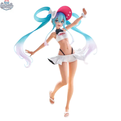 Hatsune Miku Racing Figure 2024 GT Project Trio-Try-iT Summer Holiday Ver by Hawk Collectibles, detailed anime figure with vibrant colors.