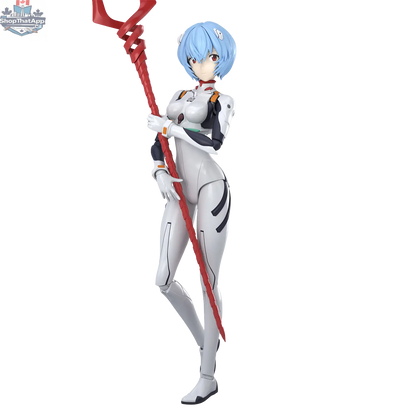 30MP Rei Ayanami figure model kit in plug suit by Hawk Collectibles, detailed character pose and vibrant colors