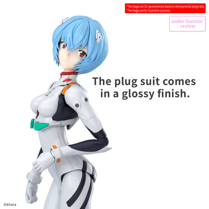30MP Rei Ayanami Model Kit in plug suit by Hawk Collectibles, featuring detailed figure with blue plug suit and realistic design.