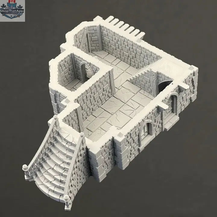 Detailed image of The Mansion fantasy medieval manor war gaming terrain by Hawk Collectibles for Misty Hollow Hamlet.