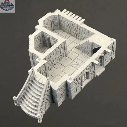 Detailed image of The Mansion fantasy medieval manor war gaming terrain by Hawk Collectibles for Misty Hollow Hamlet.