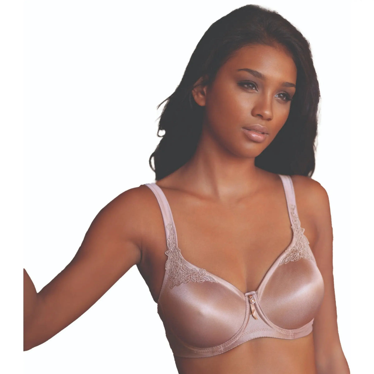 Hazel Textile lace full-coverage underwire bra with intricate floral lace design and supportive fit on a mannequin.
