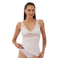 Women's cotton modal camisole with lace trim, V-neck, and wide straps by Hazel Textile, shown in a close-up front view.