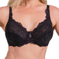 Hazel Textile lace underwire bra with full coverage and supportive design, featuring intricate lace detailing.