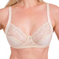 Hazel Textile lace-trim underwire full coverage bra with supportive cups and comfortable fit, shown on a white background.